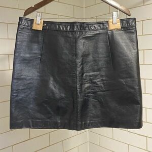 Women’s Vintage Black Leather Skirt